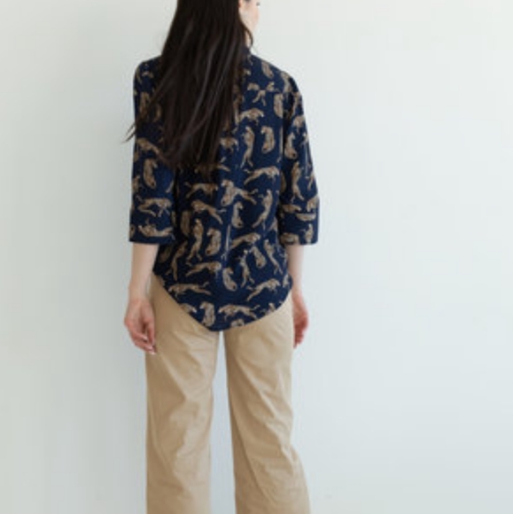 Just Female Wellis Leopard Print AOP Shirt Garmentory Size XS - Picture 2 of 10